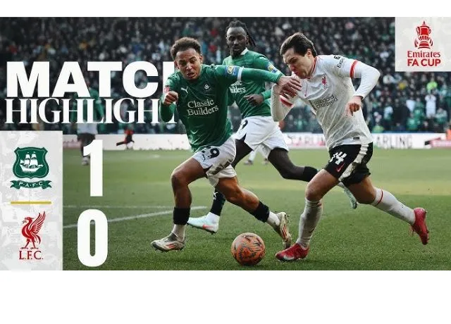 Liverpool bị loại cay đắng bởi Plymouth đội bóng hạng 2 nước Anh